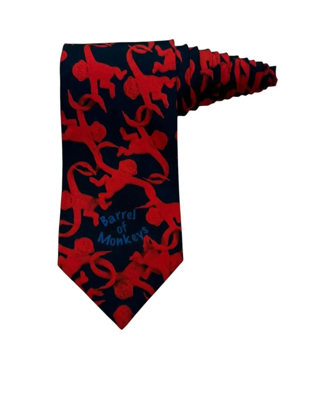 Ralph Marlin Hasbro Barrel Of Monkeys 1996 Vintage Novelty Necktie Polyester